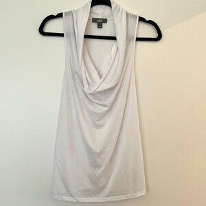 Alo Yoga racerback tank top with cowl neck white L athleisure